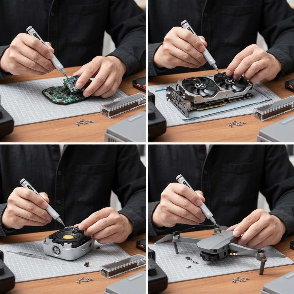 E1 Max Electric Screwdriver, 41-in-1 Mini Precision Screwdriver Set, Magnetic Bits, Magnetic Stor, Repair Tool Kit for Electronics Phone Camera Laptop Watch