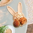thumbnail image 5 of Moocorvic Wooden Easter Bunny Shape Candy Tray Tabletop Decorative Salad Plates for Dinner Dessert Display Easter Party Supplies,White, 5 of 7