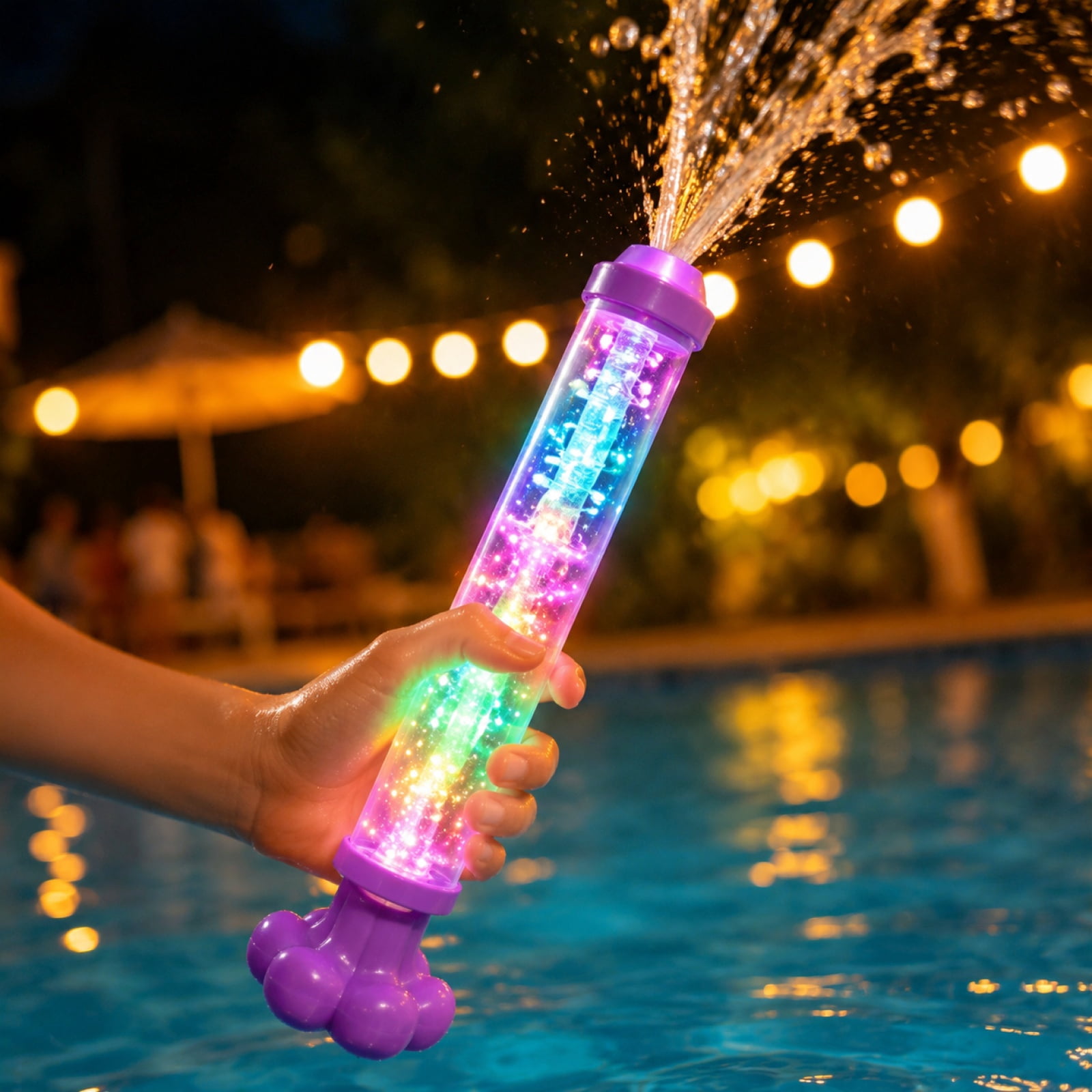 Glowing Rainbow LED Water Blaster | Summer Fun that Pops Like Magic, Rainbow LED Water Gun (2pcs)