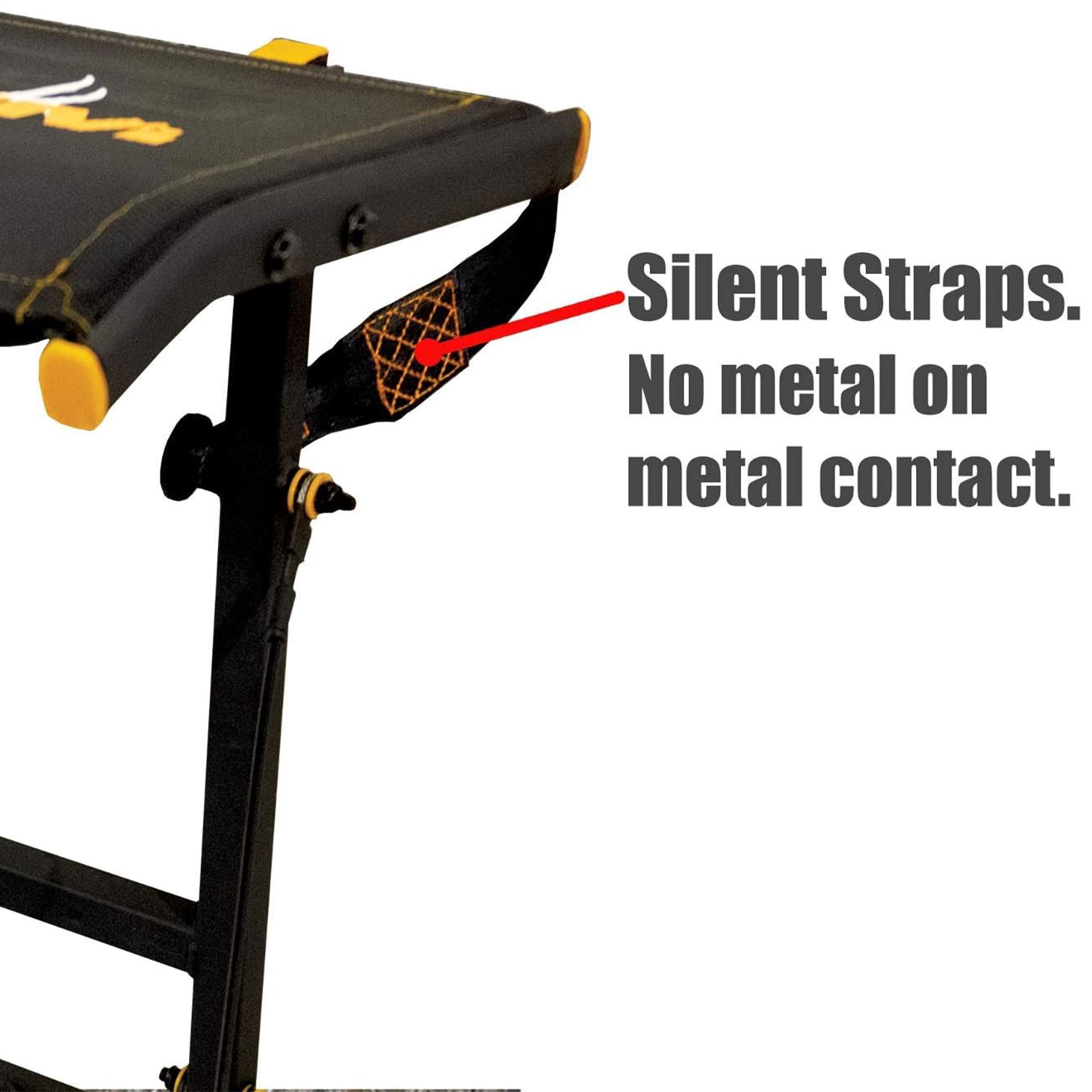 MUDDY Boss Hang-on Stand - Durable Steel Outdoor Hunting Silent Straps Tree Stand with Wide Stance Platform & Flip-Back Flex-Tek Seat, 300 Pound Maximum Capacity