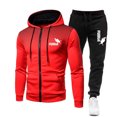 thumbnail image 1 of Conjuntos de sudaderas con capucha estampadas deportivas para hombre, ropa deportiva de lujo con cremallera y forro polar, trajes informales de diseñador, ropa de marca nueva de 2023 para primavera y, 1 of 4