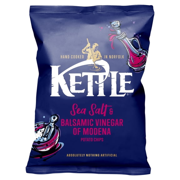 Kettle Sea Salt & Balsamic Vinegar Potato Chips 130G, Imported from Britain
