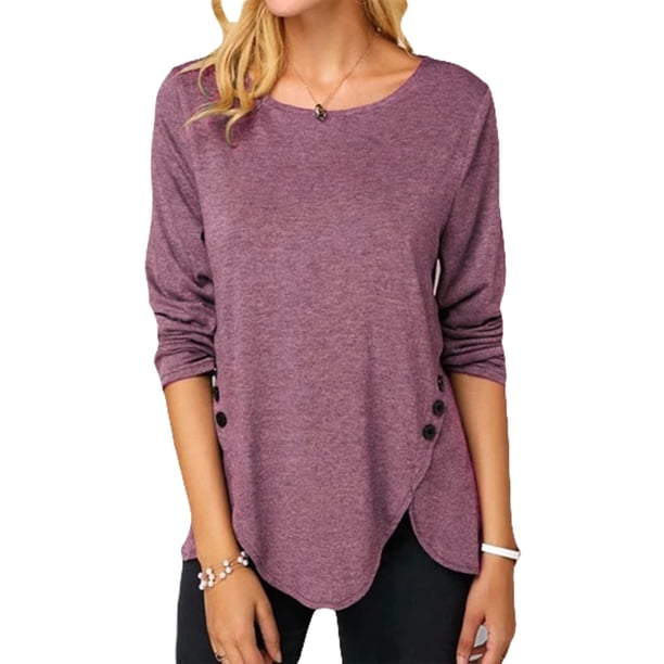Sexy Dance Camiseta con dobladillo Irregular para mujer, camiseta elegante, jersey de trabajo suelto para mujer