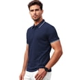 thumbnail image 3 of Cadmus 3 Pack Men's Quick Dry Golf Polo Shirts Lightweight Breathable Collared Casual Shirts,8878,Black+Navy Blue+Red,XL, 3 of 7