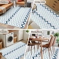 thumbnail image 6 of Area Rug 48×72in, Nautical Blue Herringbone Floor Carpet Living Room Rug, Abstract Geometric Wavy Lines Non-Slip Welcome Mat Indoor Rugs for Bedroom Dining Room, 6 of 9