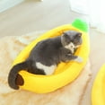 thumbnail image 6 of Pet Bed under $5! Xqxayjr Banana Bed for Dogs and Cats, Plush Pet Sofa Bed with Soft Faux Fur, Warm Comfortable Kennel Cushion for Small Medium Pets, Machine Washable, Fun Shaped Dog Cat Bed, 6 of 9