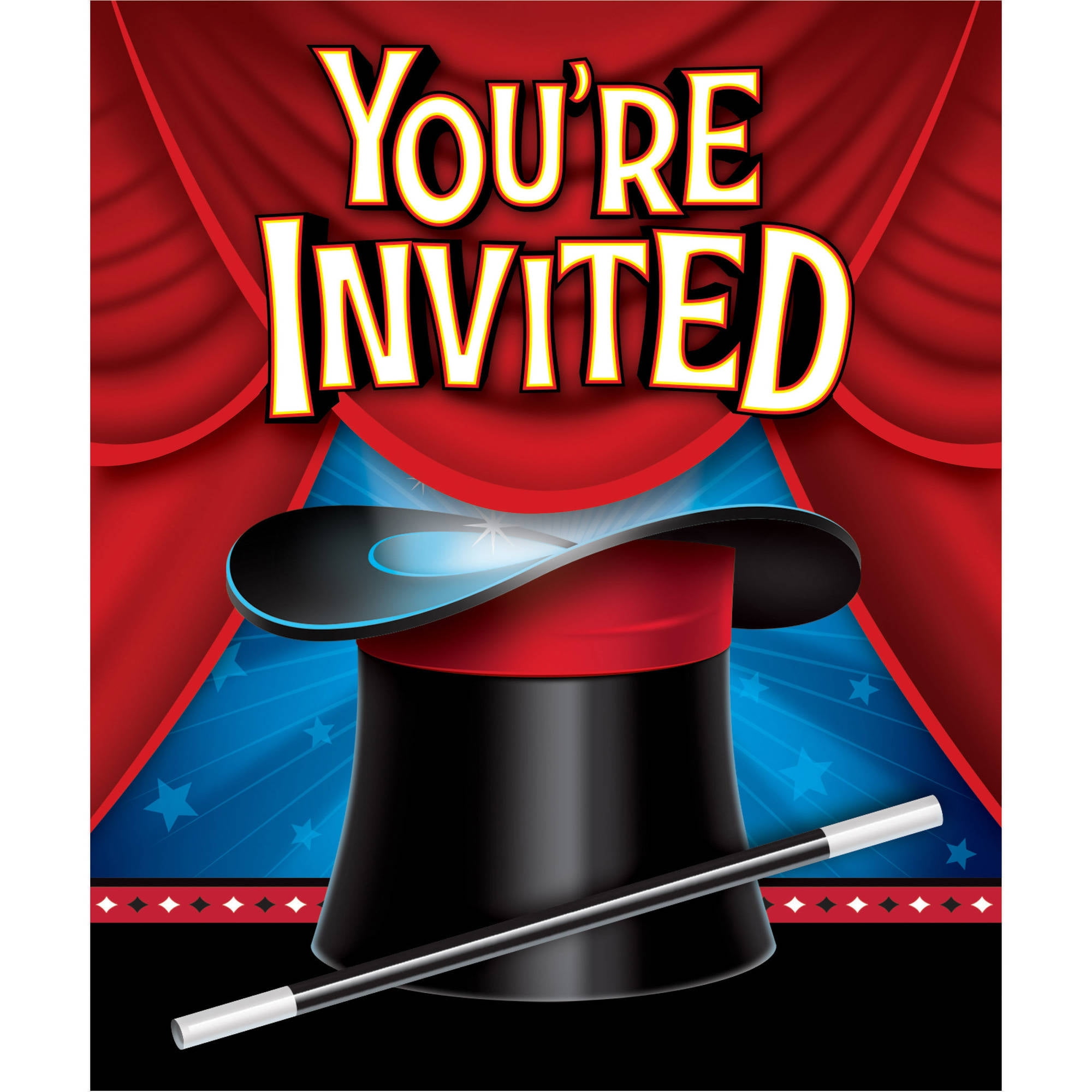 Magic Party Invitations, 8 pk
