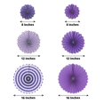 thumbnail image 3 of Efavormart Set of 6 Purple Paper Fan Decorations Paper Pinwheels Wall Hanging Decorations Kit - 8" | 12" | 16", 3 of 11
