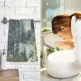 thumbnail image 7 of Yayeee 100% Cotton Hand Towels for Bathroom 16" x 28" Soft Absorbent Kitchen Towel, Watercolor Mountatin, 7 of 7