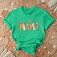 thumbnail image 7 of Black and Friday Discounted Items under $5 GaThRRgYP Mama Shirts for Women Women Mother's Day Gift Mom Flower Print Short Sleeve Round Neck T-shirt Pattern Top Green M, 7 of 7