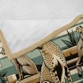 thumbnail image 4 of Ambesonne Cheetah Fleece Throw Blanket Wild Cats Chilling Retro 50"x60" Camel and Pale Teal, 4 of 5