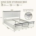 thumbnail image 4 of T4TREAM Farmhouse King Size Platform Bed Frame with Headboard and 3 Barn Door Storage Cabinets, No Box Spring Needed, Mattress Not Included, White, 4 of 8