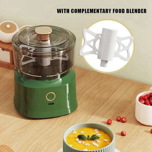 Mini procesador de alimentos eléctrico de 350 ml con picadora de ajo y carga USB para cebollas, carnes y especias con batidora de alimentos verde