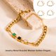 thumbnail image 3 of Minnieouse Pulseras de cadena Mujeres Oro Joyería de moda Encanto Clásico Creativamente elegante Boda Decoración Accesorio Suministro Ropa, zapatos y accesorios Miscelánea Verde Minnieouse AP017614-03, 3 of 6