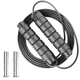 thumbnail image 1 of Cuerda de saltar con peso para entrenamiento físico, cuerda de saltar de velocidad rápida sin enredos para MMA, boxeo, pérdida de peso, negra, 400 g, 1 of 5