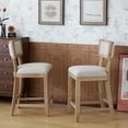 thumbnail image 3 of GDF Studio Tisa 26.5" Rubberwood Counter Stool, Beige Natural, Set of 2, 3 of 9