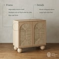 thumbnail image 3 of Nathan James Leah Boho Entryway Storage Cabinet or Sideboard Cabinet for Kitchen or Living Room with Ball-Style Feet, Natural Seagrass Door Fronts and Solid Wood Legs, Raw Oak, 3 of 6