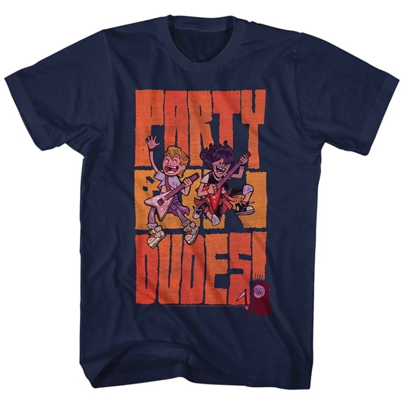 Bill and Ted Party Dudes Navy Adult T-Shirt