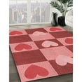 thumbnail image 3 of Ahgly Tapis d'Intérieur Lavable en Machine Carré Rouge, 6 Pieds Carré, 3 of 7