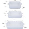 thumbnail image 2 of Fashionwu Casserole Dishes for Oven Ceramic Bakeware Set of 3, Rectangular Ceramic Baking Pan with Handles, Porcelain Casserole Bakeware Dishes for Baking, Cooking, Cake, Kitchen-White, 2 of 7