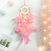 Hmgxay Dream Catcher, Traditional Dreamcatcher Wall Hanging for Positive Energy, Handcrafted Dream Catcher with Colorful Feathers and Beads(Pink)
