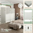 thumbnail image 6 of Jaxpety 67" Tall 6 Panel Room Divider Folding Louver Privacy Screen Partial Partition, Aged White, 6 of 16