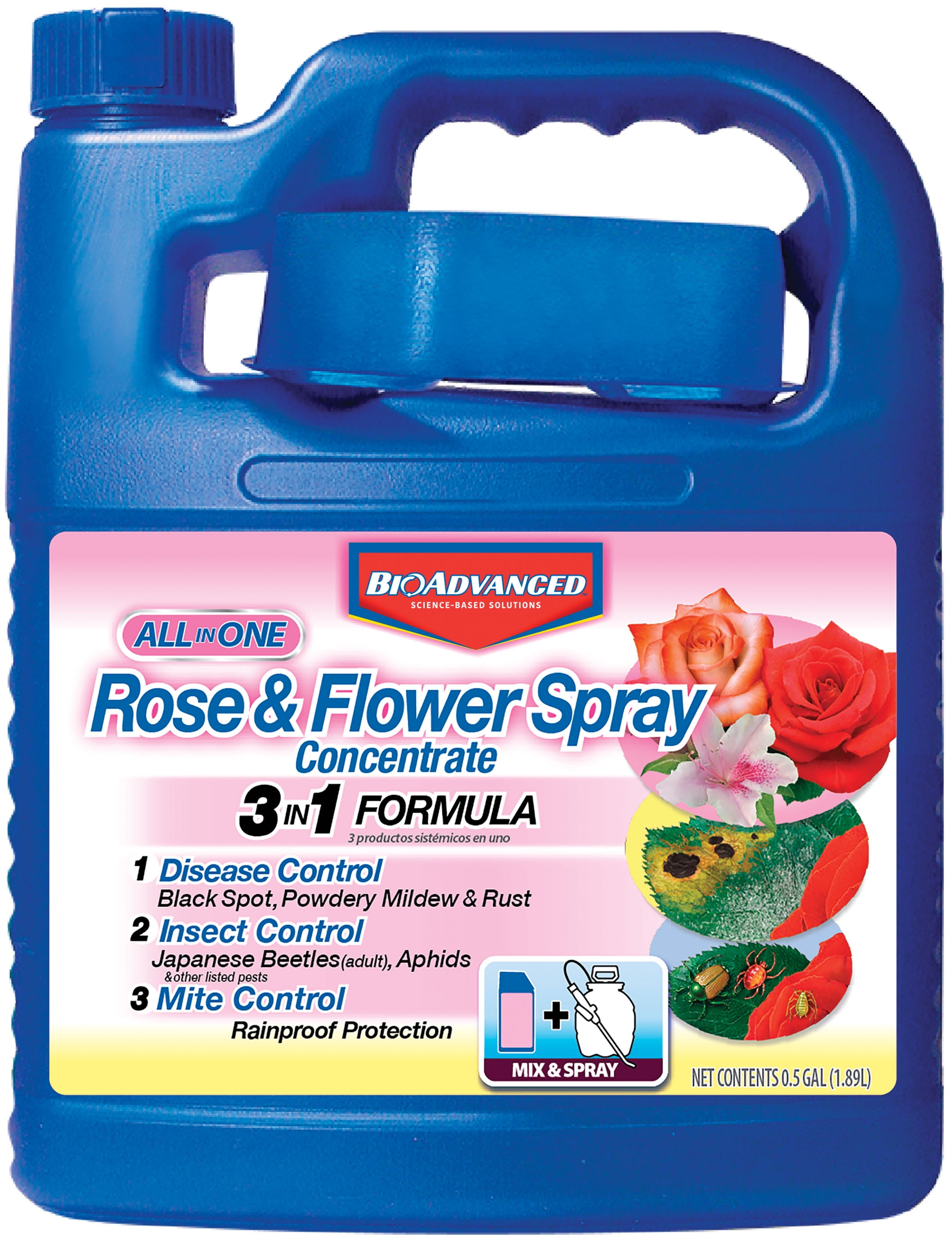 BioAdvanced 708262A AllinOne Rose and Flower Spray, Concentrate, 64