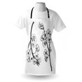 thumbnail image 4 of Charcoal Grey Apron, Garden Themed Vintage Art of Sakura Flowers Branches Blooming Details, Unisex Kitchen Bib with Adjustable Neck for Cooking Gardening, Adult Size, White, by Ambesonne, 4 of 4