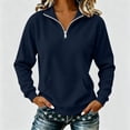thumbnail image 3 of Otntypg Womens Half Zip Oversized Sweatshirts Lightweight Cozy Hoodless Top 2026 Trendy Long Sleeve Pullover Tops Y2k Fall Outfits with Pockets, 3 of 7