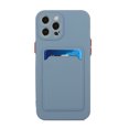 thumbnail image 2 of for iPhone 15 Pro Case with Credit Card Holder Slot TPU Soft Silicone Scratch-Resistant Slim Wallet Case Protective Cover for iPhone 15 Pro, Gray, 2 of 5