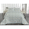 thumbnail image 2 of Ambesonne Spring Quilted Bedspread Set 3 Pcs, Blooming Pastel Branches Art, King, Soft Blue Fawn Peach, 2 of 4