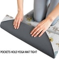 thumbnail image 3 of White Highland Cow Car Flower Pattern Hot Yoga Mat Towel Non Slip for Hot Yoga - Quick-Drying Yoga Mat Cover with 4 Corner Pockets with Travel Bag - Hot Yoga Towel Non Slip 70"x26", 3 of 6