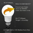 thumbnail image 2 of AmeriLuck Orange Yellow Color A19 LED Light Bulb for Bedroom and Porch, Mosquito Bug Light, 7W (60W Equivalent), E26 Medium Scew Base, Waterproof for Outdoor Use, 2 of 6