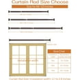 thumbnail image 4 of Tension Curtain Rods for Windows 66 to 120 Inch, Heavy Duty Curtain Rods No Drilling, Extra Long Tension Rod for curtains, Outdoor Tension Rods for Patio, Bedroom, Dark Brown, 4 of 13