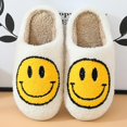 thumbnail image 1 of Retro Smiling Face Soft Plush Comfy Warm Slip-on Slippers For Couples Winter Warm Indoor Supply zhangyuxiang LED, 1 of 2