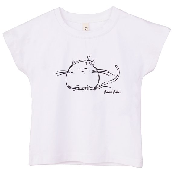 Little Toddler Unisex Short Sleeve T-shirts Kitty Design Top