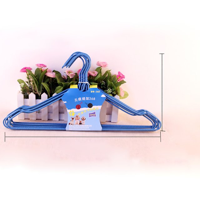 10 Unids/set Percha de Ropa Color Aleatorio Ligero Ahorro de Espacio Inmersión de Plástico de Hierro para Uso Diario 44,5 cm/17,52 pulgadas Engrosamiento para Adultos Extra Grande