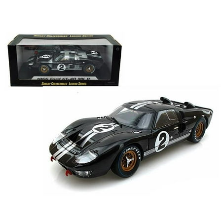 1966 Ford GT40 Mark II #2 Black 1/18 Diecast Model Car by Shelby (Best Ford Gt40 Replica)