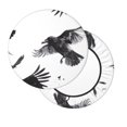 thumbnail image 2 of Haiem Monochrome Flying Ravens Print Cushion Round Bar Chair Seat Cover Bar Chair Cushion Covers Elastic Washable Bar Chair Cover,Protects from Scratches and Stains-12 inch, 2 of 7