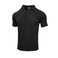 thumbnail image 4 of Bibifish Mens Polo Shirts Short Sleeve Quarter Zip Waffle Knit Casual Shirts Breathable Daily Wear Tops, 4 of 5