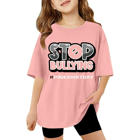 Teen Girls T Shirts Crewneck Cartoon Printed Short Sleeve Girls Top Teen Girl Summer Clothes Cute Shirts for Girls 150 Girls Clothes