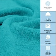 White Classic Hotel Collection 650 Gsm Cotton Bath Sheet Towels, Oversized Bathroom Towels, Aqua, 35 x 70, 2 Pack