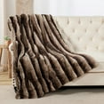 thumbnail image 2 of Home Soft Things Tip Printing Light Faux Fur Throw - Meru Stripe Carafe - 50" x 60", 2 of 10