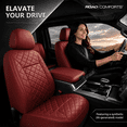 thumbnail image 2 of Road Comforts Car Seat Covers, Lauxury Diamond Quilted Leather Front Bucket Seat Covers, Airbag Compatible, Universal Fit Automotive Seat Covers with Piping Trim,Red, 2 of 6