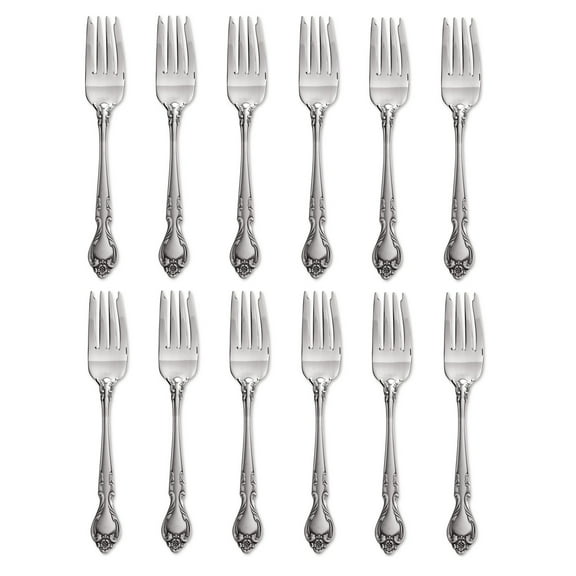 Lyon Queens Fancy 18/8 Stainless Steel Salad Fork (Set of Twelve)