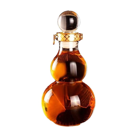 Gourd Shape Whiskey Decanter Bottle, High Borosilicate Glass Whiskey Bottle Decorative Liquor Decanter for Bourbon Scotch Whiskey Spirits, Stylish Home Bar Glass Bottle Gifts, 500ml