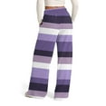 thumbnail image 4 of Women's Striped Print Wide Leg Pants, Casual Comfortable Lounge Trousers for Spring and Autumn, Soft Breathable Leisure Pants with Fashionable Pattern, All Season Versatile Bottoms for Daily Wear, 4 of 6