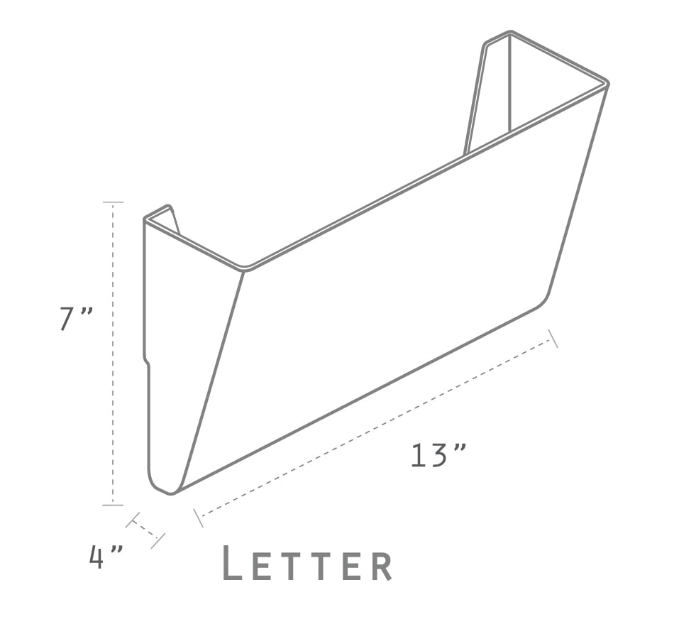 Storex Letter-Size Unbreakable Plastic Wall Pocket, Clear, Set of 3, 6-Pack