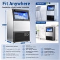 thumbnail image 5 of Ecojoy Commercial Under Counter Ice Maker, 100lbs/24H Output, 33lbs Insulated Ice Storage, Stainless Steel Built-in Freestanding Ice Machine with Self-Cleaning for Home Bar, Kitchen, Cafe, 5 of 10