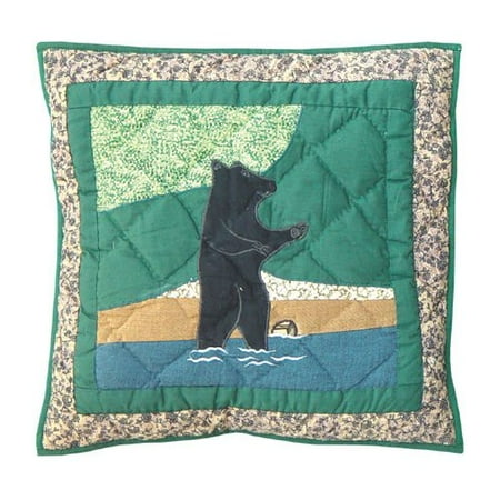 Patch Magic Wilderness Bear Cotton Throw Pillow